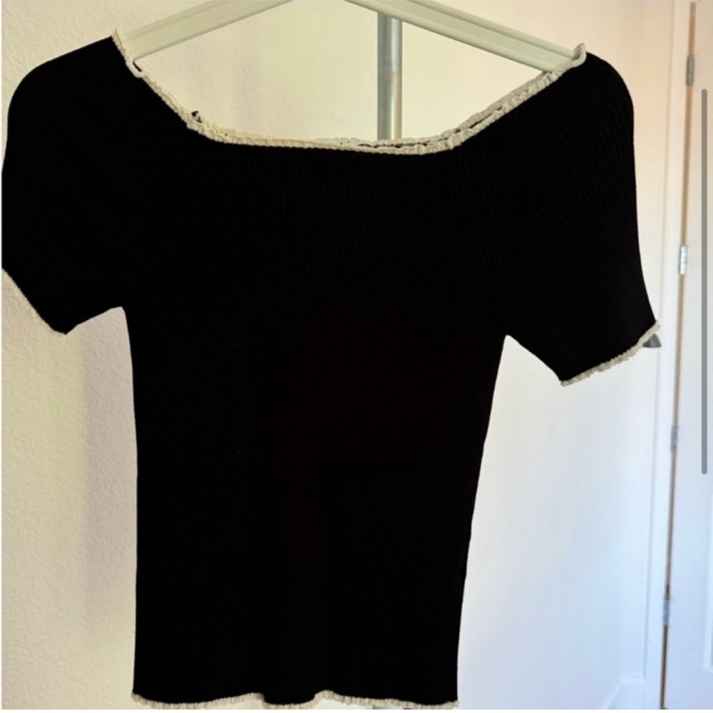 Sandro Black Knit Top